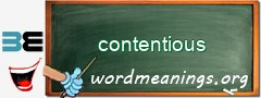 WordMeaning blackboard for contentious